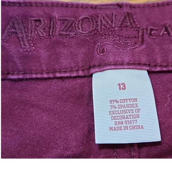 Arizona Jean Co Burgundy Skinny Pants Women's Size 13 Cotton Blend Casual - Picture 4 of 7